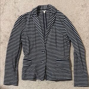 J. Crew White and Blue Blazer Tailored Fit Notched Lapel